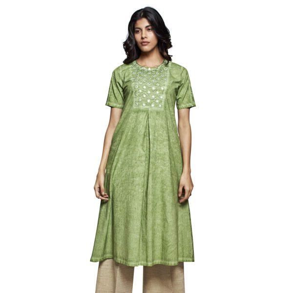 Fresh Green Flared Kurta