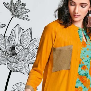 Orange Floral summer tunic