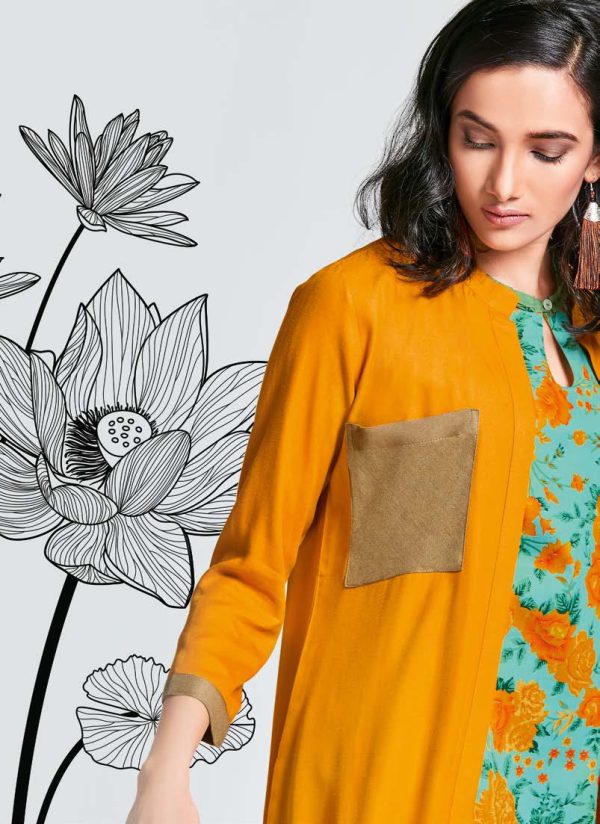 Orange Floral summer tunic