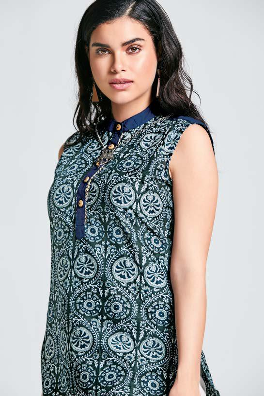 Indigo Floral summer tunic