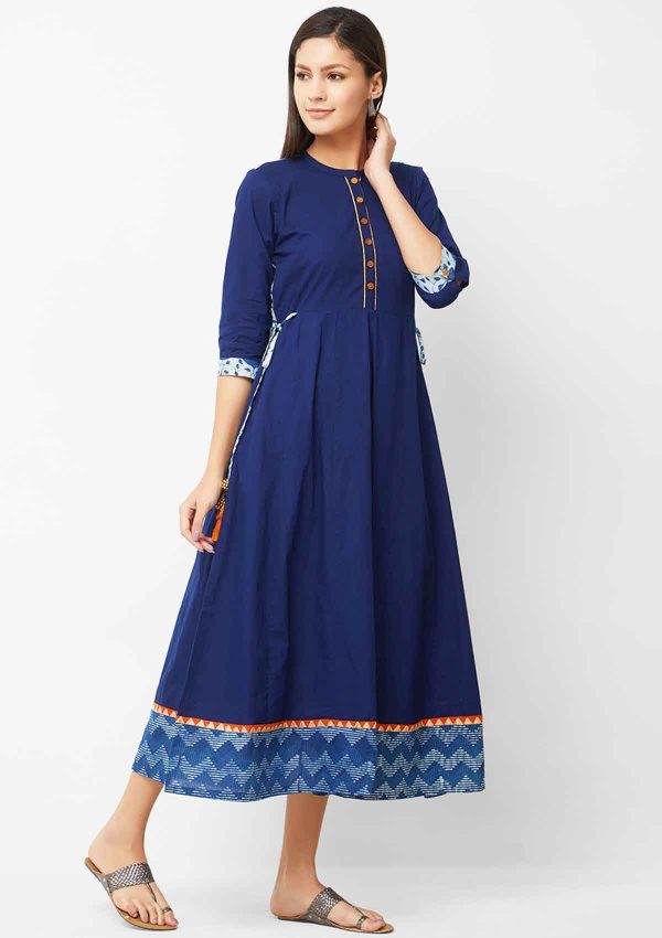 Blue Print Cotton Dress